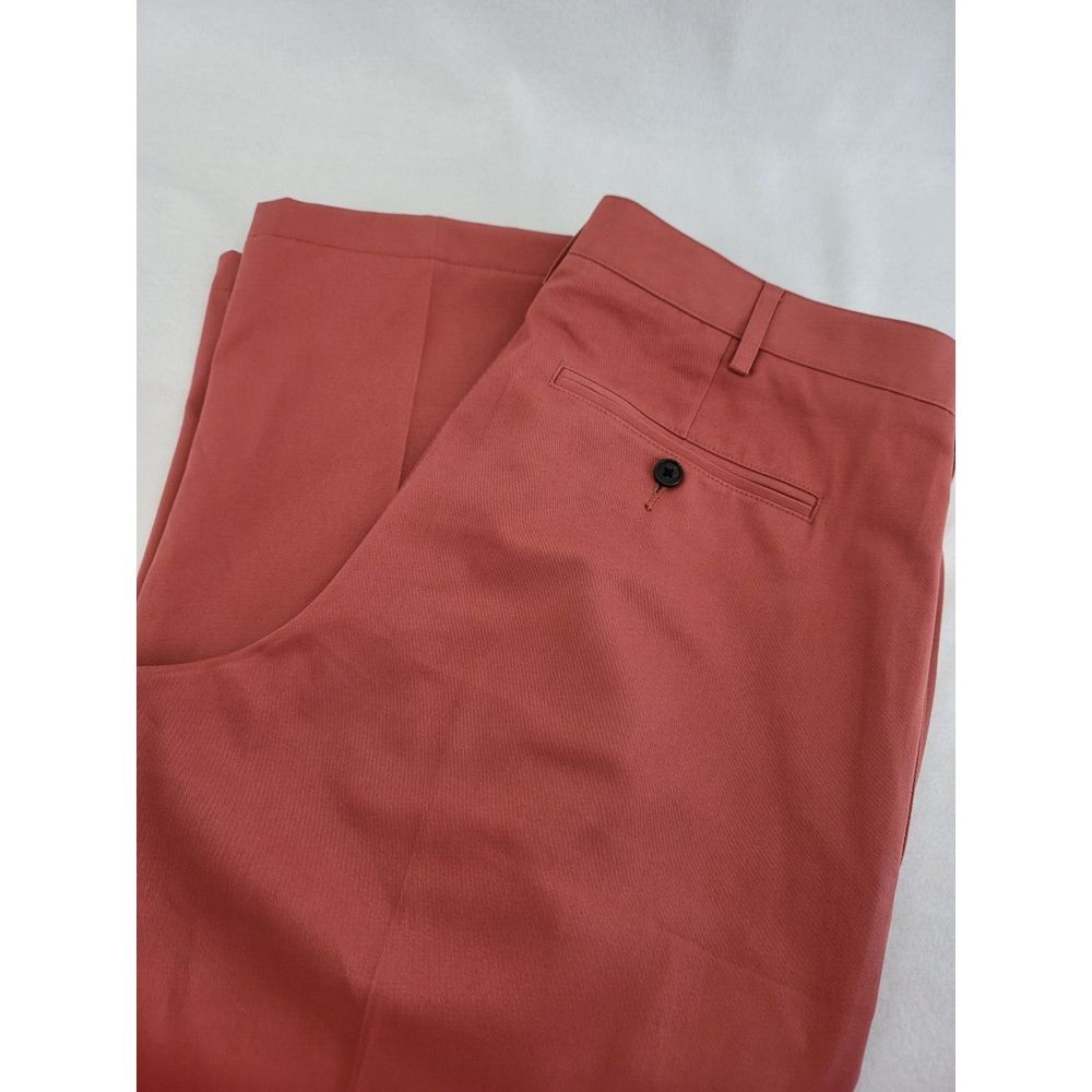 Lands' End Mens 36 Traditional Fit‎ Chino Pants Coral Cotton Twill Golf Casual